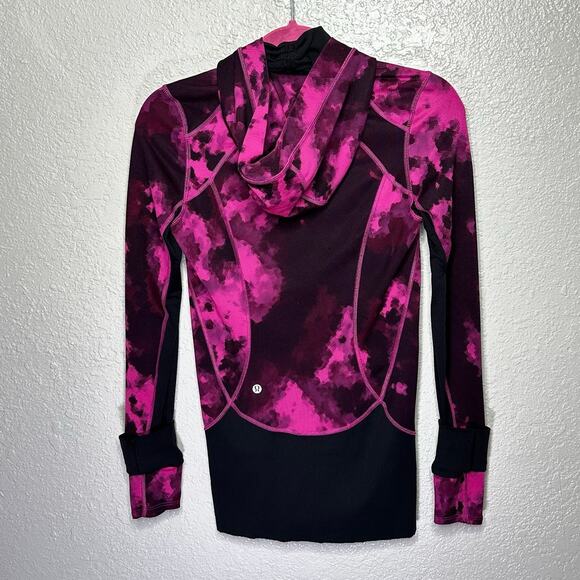 Lululemon Women Daily Practice Jacket Blooming Pixie Raspberry Black 4 - Picture 3 of 7